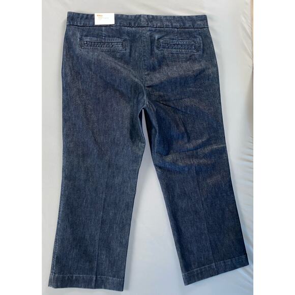 Express Editor Vintage Hong Kong Wide Leg Crop Lightweight Denim Jeans. 12, NWT! - Picture 5 of 6